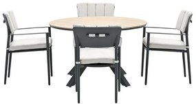 Garden Impressions Dane tuinset 5-delig - Tulli tuintafel Ø122 cm