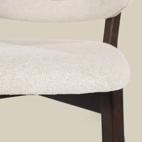 Luxe Barstoel Walnoot En Beige Stof