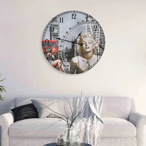 vidaXL Wandklok vintage stijl 60 cm Marilyn Monroe