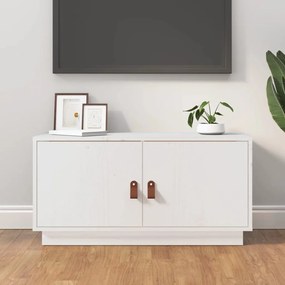 vidaXL Tv-meubel 80x34x40 cm massief grenenhout wit