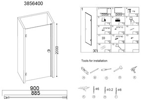 Best Design Erico douchedeur 90x200cm anti-kalk