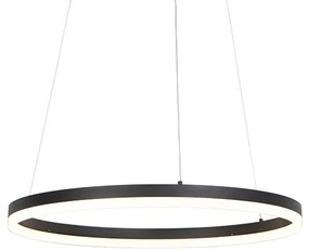 Eettafel / Eetkamer Design hanglamp zwart 60 cm incl. LED 3-staps dimbaar - Anello Modern rond Binnenverlichting Lamp