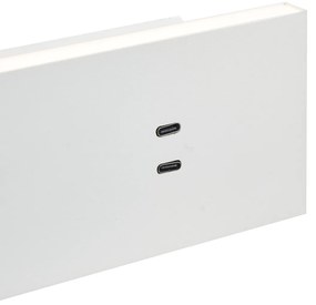 Wandlamp wit verstelbaar met USB-C incl. LED - Modric Modern Binnenverlichting Lamp