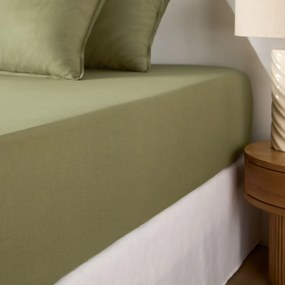 Effen hoeslaken in gewassen katoen, omslag 30 cm, Scenario