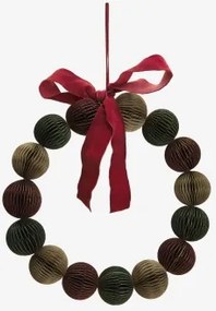 Kerstdecoratieve Krans Ø30 Cm Van Leino-papier Granaat - Sklum