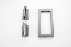 Saniclear Modern scharnieren + handvat voor douchedeur verouderd ijzer - gunmetal