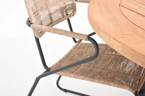 Taste by 4 Seasons Swing eetset naturel met Basso tafel Ø 160 cm * SALE *  Tuinset    beige weerbestendig