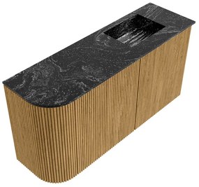 Mondiaz Joya DLux 80cm toiletmeubel ronding links oak met wastafel faye rechts 1 kraangat lava