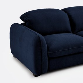 3-zits slaapbank in gemêleerd polyester, met hoofdsteunen, ISLA