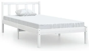 vidaXL Bedframe massief grenenhout wit 100x200 cm