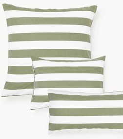 Gestreepte katoenen omkeerbare kussenhoes Lorena