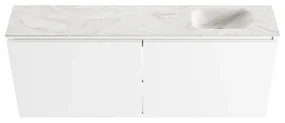 Mondiaz Ture DLux toiletmeubel 120cm talc met wastafel ostra rechts zonder kraangat