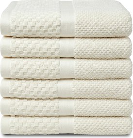 Handdoek Soft Popcorn Collectie – 6 stuks – 50×90 – creme