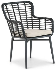 Tuinset 6 personen 240 cm Aluminium/Wicker Zwart De Laan Projects