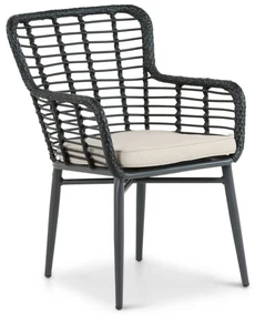 Tuinset 4 personen 120 cm Aluminium/wicker Zwart Lifestyle Garden Furniture Toledo/Vienna