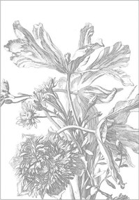 Behang Engraved Flowers