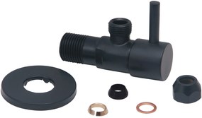 Mueller Black hoekstop + aansluitslang zwart mat