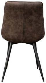 Eetkamerstoel - Loena - stof Cowboy retro lederlook antraciet