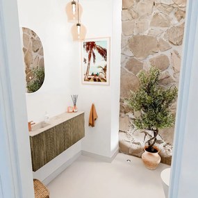 Mondiaz Joya DLux 100cm toiletmeubel dusk met wastafel faye links 1 kraangat frappe