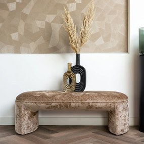 Richmond Interiors Fargo Luxe Bankje Zachte Chenille Stof Taupe