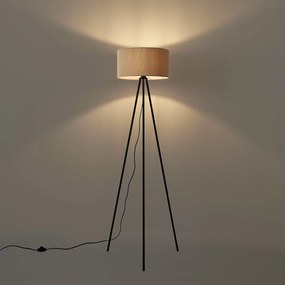 Moderne vloerlamp taupe met velours kap - Luz