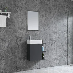 Badstuber Cloud toiletmeubel 55x60cm grijs met spiegel