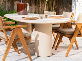 4 Seasons Outdoor Mats tuinset teak met Hampton tuintafel 240  cm Tuinset   beige weerbestendig