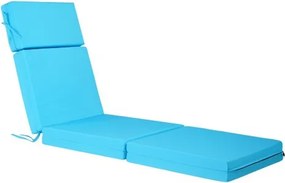 VEVOR Ligstoelkussens, 1830x533x98 mm, Waterbestendig en kleurvast, Ligstoelkussens met strikken, Dikke Ligstoelkussens voor Zwembad, Zeeblauw