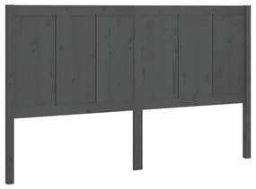 vidaXL Hoofdbord 155,5x4x100 cm massief grenenhout grijs