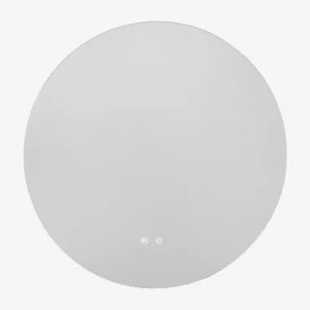 Ronde Wandspiegel Voor Badkamer Met Led-licht En Anti-condens Ø70 Cm Solyn Transparant - Sklum