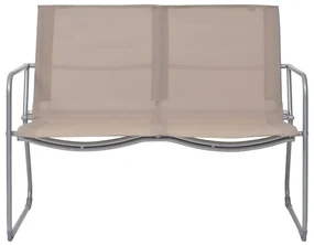 vidaXL 4-delige Loungeset stof en staal taupe