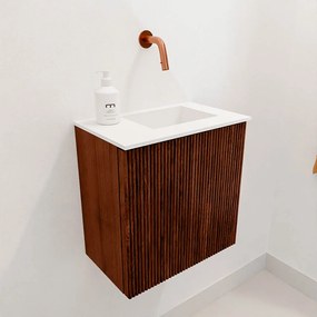 Mondiaz Joya 40cm toiletmeubel ruby met wastafel faye rechts zonder kraangat talc