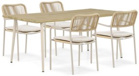Tuinset 4 personen 180 cm Aluminium/rope Taupe Coco Penya/Montana