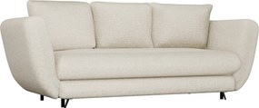 Slaapbank Mandeville 354, Aanwezig, Beige, Zwart, 99x248x104cm, 92 kg, Poten: Metaal