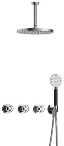 Hotbath Cobber IBSW70 Regendoucheset inbouw - 15cm plafondarm - 30cm ronde hoofddouche - 3 standen handdouche - chroom IBSW70CR125
