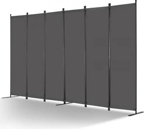 VEVOR Room Divider 6 Panelen Scherm 3110 x 1805 x 450 mm, Opvouwbaar Privacy Scherm & Draagbare Scheidingswand voor Ruimteverdeling, Vrijstaande Room Divider voor Kantoor Slaapkamer Studeerkamer, Grijs
