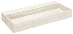 Muebles Murcia badmeubel ribbelfront 100cm eiken met White Travertin wastafel zonder kraangat