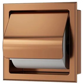 Xellanz Rocko toiletrolhouder met klep inbouw geborsteld brons koper 33.2125