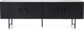 Eleonora Remi Zwart Tv-meubel Ronde Hoeken - 170x45x56cm.