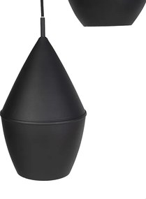 Set van 3 Scandinavische hanglampen zwart met goud - Depeche