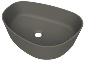 Arcqua Rocker waskom - opbouw - organisch links - 50x37cm - mat quartz grijs WAS651205