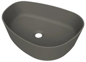 Arcqua Rocker waskom - opbouw - organisch links - 50x37cm - mat quartz grijs WAS651205