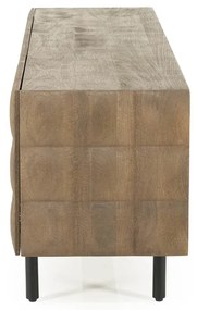 Eleonora Felix Tv-meubel Mangohout Met Vierkantjes 162 Cm - 162x41.5x54cm.