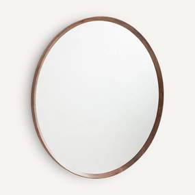 Ronde spiegel van massief notenhout, diameter 100 cm, Orion