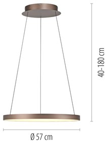 Design hanglamp brons incl. LED dimbaar easylift - Hoop rond Binnenverlichting Lamp