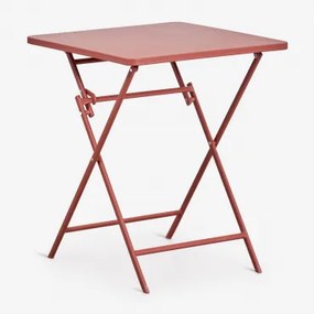 Tamarit Opvouwbare Vierkante Tuintafel 60x60 Cm Van Staal Terracota - Sklum