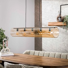 Glazen Buis Hanglamp Amberglas