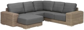 4 Seasons Outdoor Kingston hoekbank pure met chaise longue rechts  Loungeset    antraciet weerbestendig