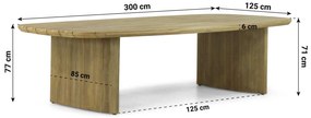 Dining Tuintafel  300 x 125 cm Teak Old teak greywash Falcon