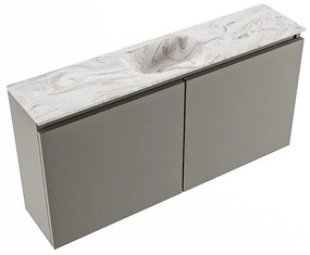 Mondiaz Ture DLux toiletmeubel 100cm smoke met wastafel glace midden met kraangat